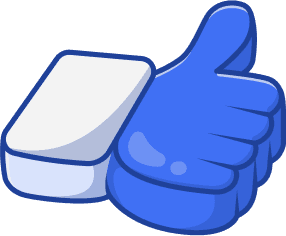 thumbs up illustration blue and white